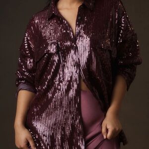 Anthropologie Pilcro Sequin button up